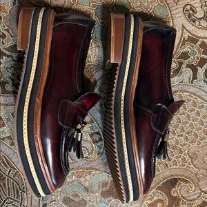 Shellys London Women’s Tassel Loafers - Deep Burgundy